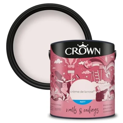Image of Crown Walls &amp; Ceilings Matt Emulsion Paint, Size 2.5L, Creme De La Rose