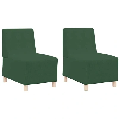 Image of vidaXL Sofa Chair 2 pcs Jungle green 55 x 74 82 cm Corduroy fabric