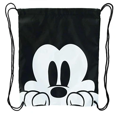 Image of Disney Mickey Mouse Face Drawstring Tote Backpack, Black