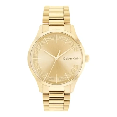 Image of Calvin Klein Analogue Quartz Watch Unisex with Gold Colored Stainless Steel Bracelet 25200038