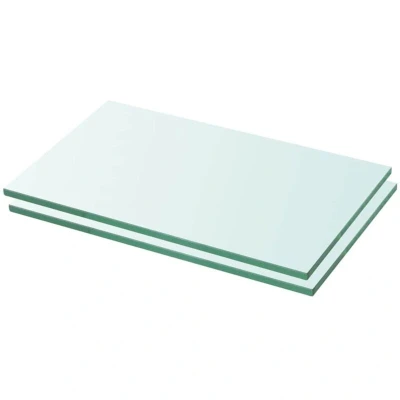 Image of vidaXL 2 pcs Glass Shelves Panels, Clear, 30x12 cm, Tempered Panels for Wall Display, Strong and Durable, Ideal Home or Shop
