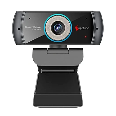 Image of Angetube HD Gaming Webcam 1080P with Microphone, Usb PC Streaming Web Camera Widescreen Video Calling and Recording Support Skype OBS Xbox XSplit Facebook Youtube Compatible for Mac IOS Windows