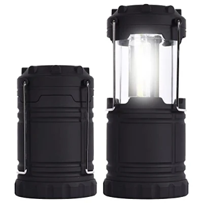 Image of Albert Austin Collapsible COB LED Camping Light Indoor/Outdoor Emergency Lantern 2X Brighter Lights Battery Powered Built in Handles Portable Tent Twin Pack