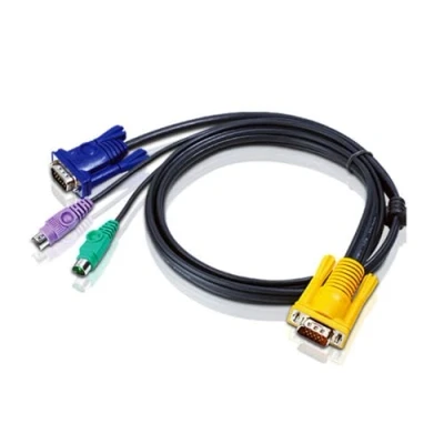 Image of ATEN PS2 KVM Cable, SPHD 15 Male to VGA and PS2, 2L5206P, 20 Feet