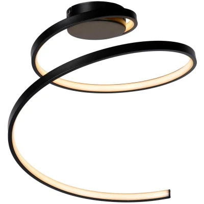 Image of Maxence Modern Flush Ceiling Light Ø 46cm LED Dim. 1x24W 3000K 3 StepDim Black