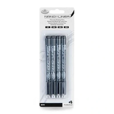 Image of Royal &amp; Langnickel Nano Liner Drawing Pen Black (Pack of 4)
