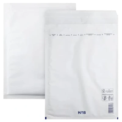 Image of Netuno Pack of 100 Bubble Envelopes White H/18 (290 x 370 mm) Envelope Padded Recycled Tear Resistant Mailing Bag with Air Foil