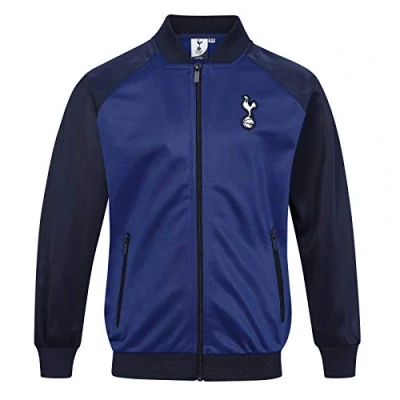 Image of Tottenham Hotspur FC Official Boys Retro Track Top Jacket Navy Royal 2 3 Years
