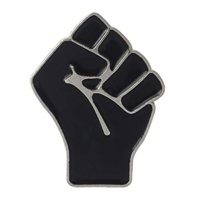 Image of chenpaif Brooch Pin, Black, Hard Enamel Raised Fist, Black Lives Matter Solidarity Symbol