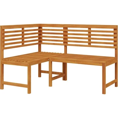 Image of vidaXL Garden Corner Bench 140 cm Solid Acacia Wood