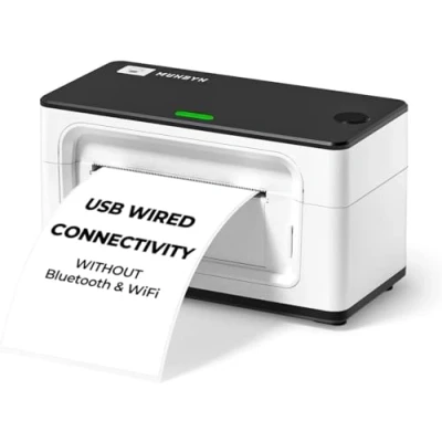 Image of MUNBYN USB Connection Shipping Label Printer 4x6 for Packages Postage Address Home Small Business, Compatible with Etsy, Shopify, Ebay, Amazon, Royal Mail, FedEx, UPS, ITPP941, White