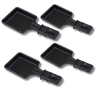 Image of Non Stick Raclette Pans Set of 1 to 12 Mini Square Squeegee Compatible with Tefal Ergonomic Design and Easy Clean SOS ACCESSOIRE (Pack 4)