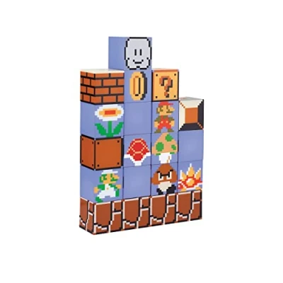 Image of Super Mario Bros Build a Level Light Officially Licensed Nintendo Merchandise, Mood Lamp for Home or Office Decor, Gift Retro Gamers Paladone