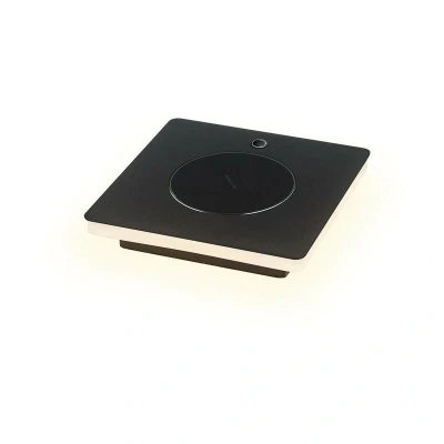 Image of Zanzibar Table Lamp With Mobile Phone Induction Charger, 6W LED, 3000K, 450lm, Sand Black