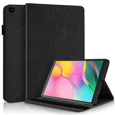 Image of Succtop Galaxy Tab A 2019 10.1 Case PU Leather Cover Flip Stand Function Wallet Tablet Protective with Card Slot, Pen Holder for Samsung Inch SM T510/SM T515 Black