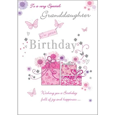 Image of Piccadilly Greetings Birthday Card Granddaughter 9 x 6 inches