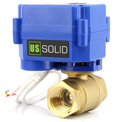 Image of U.S. Solid 1/2&quot; Motorized Ball Valve Brass Electrical DN15 with Full Port, 9 24V AC/DC, 3 Wire Setup