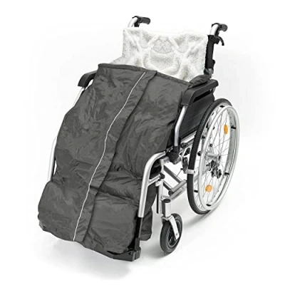 Image of Mobility Smart Luxury Wheelchair Cosy with Inside Pocket &amp; Easy Zip Large Grey Adult 100% Waterproof Weather Proof Fleece Lined Warm Comfort Blanket Leg Cover Zipped