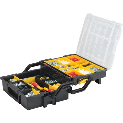 Image of Stanley Tools STST1 75540 Sort master, Multi Level Organiser 40 x 30 13.7 cm , Black/Transparent