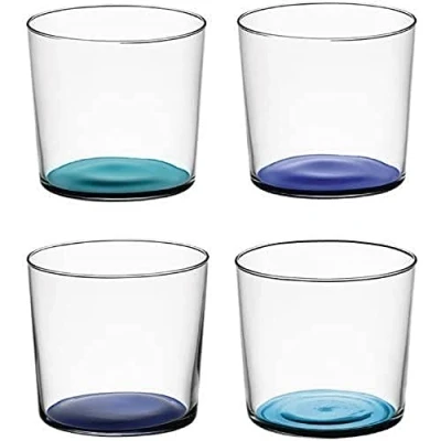 Image of LSA International Coro Tumbler 310 ml Leaf Assorted Set of 4 Hand Painted Glassware CZ18, Green