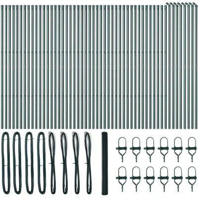 Image of vidaXL Hexagon Fence Green 1.6x100 m Steel