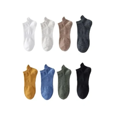 Image of es uk Mens trainer socks 8 Pairs Cotton 6 11 Ankle Women Unisex Sports socks, Multipack Men, black white (Mixed)