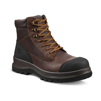 Image of Carhartt Men&#039;s Detroit Rugged Flex S3 6 Inch Safety Boot, Dark Brown, 40