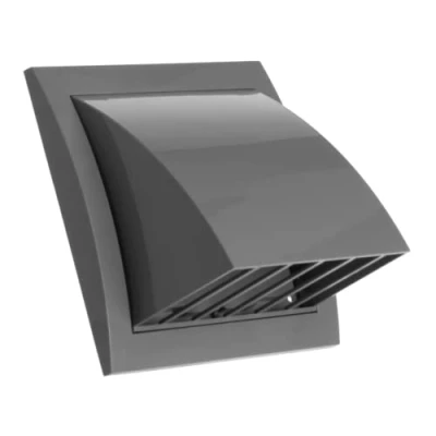 Image of Ø 100mm / 4&#039;&#039; Cowled Duct Cover with Gravity Flap Ventilation Grille Rain and Wind Protection External Air Vent Covers ABS Plastic Grey