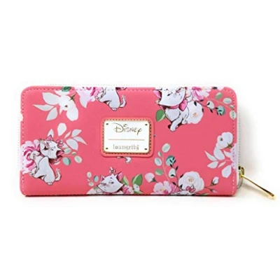 Image of Loungefly X Disney Marie Pink Floral AOP Wallet