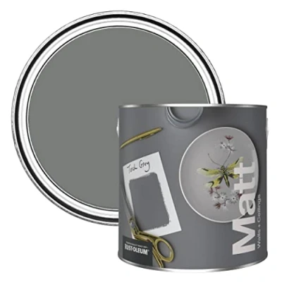 Image of Rust Oleum Colours Matt Emulsion Wall and Ceiling Paint Torch Grey 2.5L
