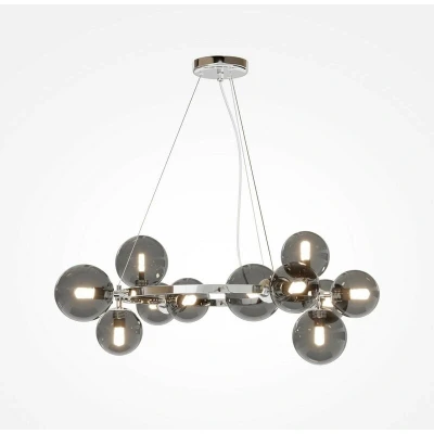Image of Maytoni Dallas Modern 1 Globe Pendant Ceiling Light Chrome, Smoky Shade, G9