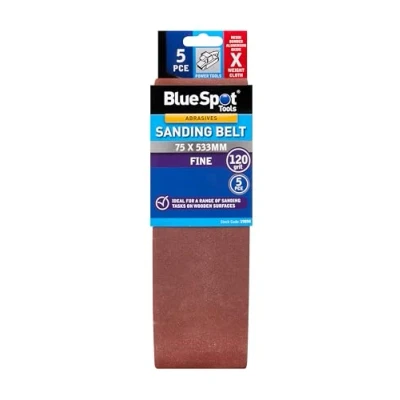 Image of Blue Spot Tools 5 PCE 120 Grit 75 X 533MM Sanding Belt