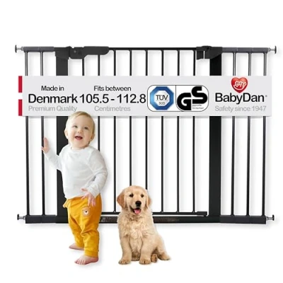 Image of BabyDan Premier Pressure Mounted Door/Stair Gate/Baby Guard, Black 73.5 112,8 cm