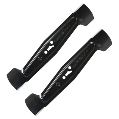 Image of SPARES2GO 34cm Metal Blade Compatible with Spear and Jackson CLMF2434A S2434CR Lawnmower (Pack of 2)