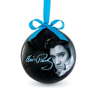 Image of Elvis Presley Ornament Black and White Photo Mid South Products