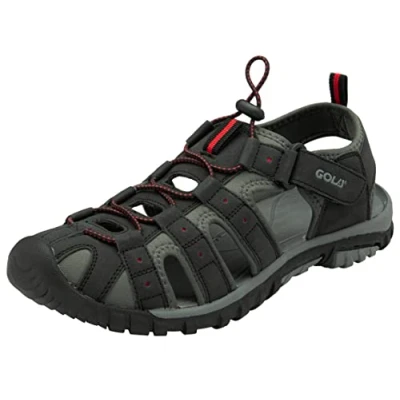 Image of Gola Men&#039;s Shingle 4 Walking Shoe, Black/Grey/RED, 14 UK