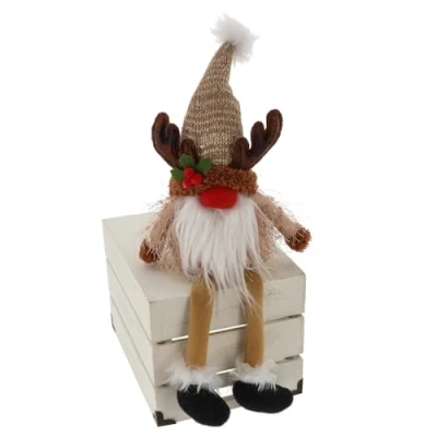 Image of Shudehill Giftware Jolly Xmas Friends Dangly Legs Ornament Santa, Reindeer &amp; Elf Christmas Decoration (Reindeer)