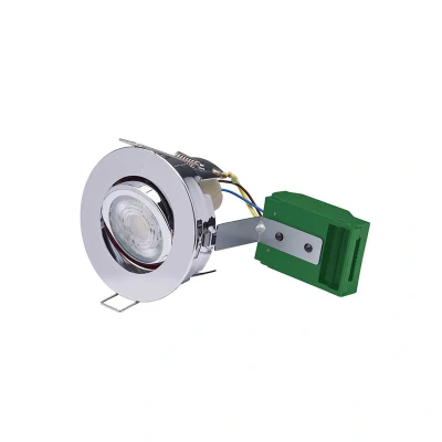 Image of Open Back Centre Tilt GU10 Downlight Chrome Bell Lighting Firestay Protector
