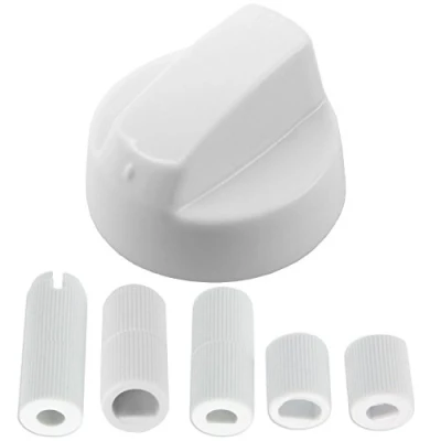 Image of Spares2go Universal White Control Knob for Hotpoint Oven Cooker &amp; Hob (+ 5 Adaptors)