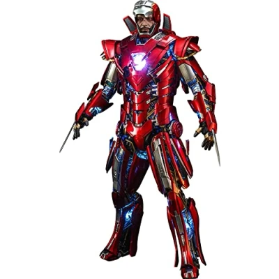 Image of Hot Toys 1:6 Iron Man Mark XXXIII Armour Suit Up Silver Centurion 3, Red