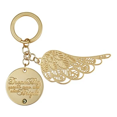 Image of You Are An Angel Keychains Dream Big, Sparkle More &amp; Shine Bright, Medium, Matte Gold