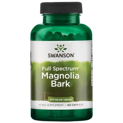 Image of Swanson Full Spectrum Magnolia Bark, 400mg, 60 Capsules, High Strength, Lab Tested, Soy Free, Gluten Non GMO