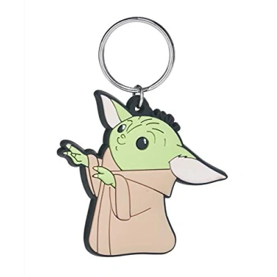 Image of Star Wars: The Mandalorian RK39094C, Baby Yoda Rubber Keyring, Unisex, Multicoloured, 4.5 x 6 cm
