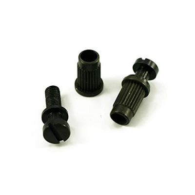 Image of Gotoh Stop Tailpiece Stud and Insert Set Metric Thread Black