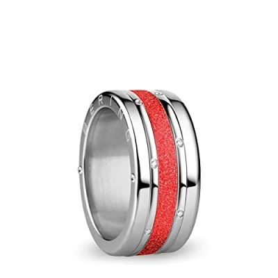 Image of BERING Exchangeable Ring Combination for Women in Silver and Red with the Distinctive Twist Change System, Lena