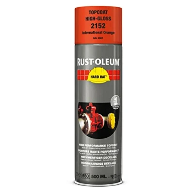 Image of RUST OLEUM 2152 Hard Hat Topcoat RAL Colours, The Nr. 1 Industrial Paint Aerosol. Go Further, Work Faster, Last Longer!, International orange 2002