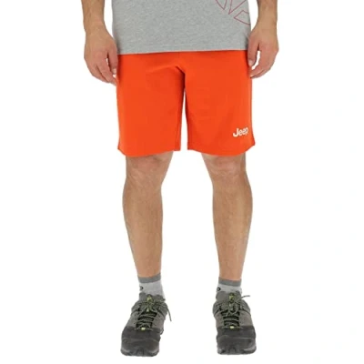 Image of JEEP O102469 R685 JSMU Man SweatShorts Print Bright Mango/Brick R XXL