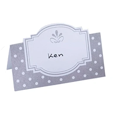 Image of Neviti Vintage Style Wedding Place Cards White/Silver Pack of 50