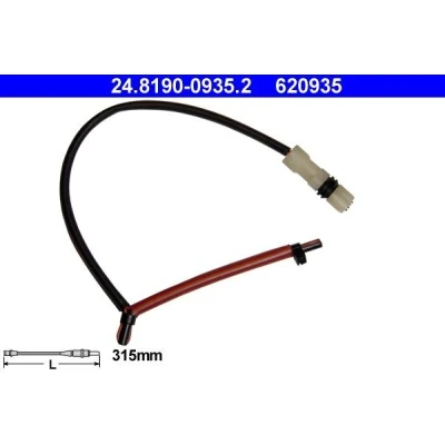 Image of 99761275800 Brake Pad Wear Sensor ATE 24.8190 0935.2 PORSCHE: Cayman