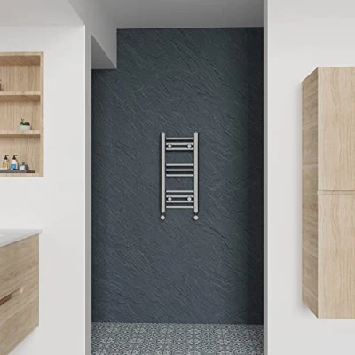 Image of Warmehaus Straight Heated Towel Rail Chrome Bathroom Ladder Style Radiator Central Heating 600x300mm